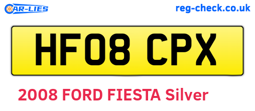 HF08CPX are the vehicle registration plates.