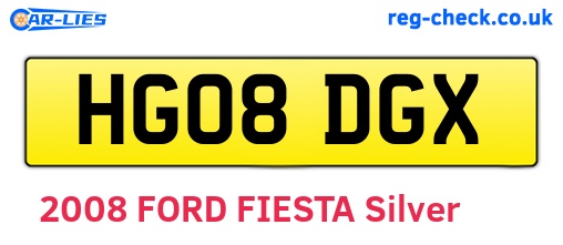 HG08DGX are the vehicle registration plates.