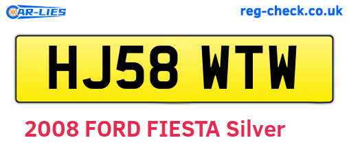 HJ58WTW are the vehicle registration plates.