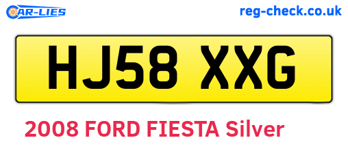 HJ58XXG are the vehicle registration plates.
