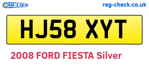 HJ58XYT are the vehicle registration plates.