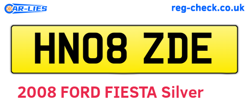 HN08ZDE are the vehicle registration plates.