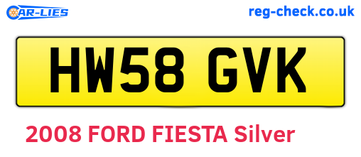 HW58GVK are the vehicle registration plates.