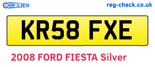 KR58FXE are the vehicle registration plates.