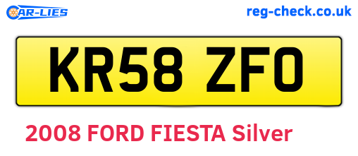 KR58ZFO are the vehicle registration plates.