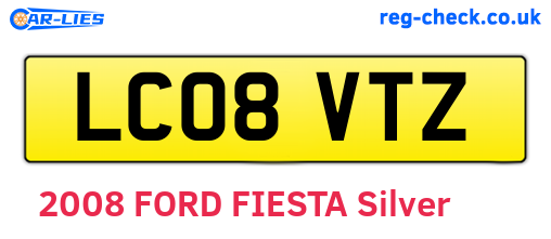 LC08VTZ are the vehicle registration plates.