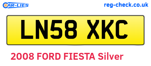 LN58XKC are the vehicle registration plates.