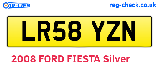 LR58YZN are the vehicle registration plates.