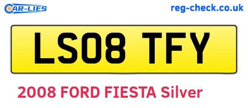LS08TFY are the vehicle registration plates.