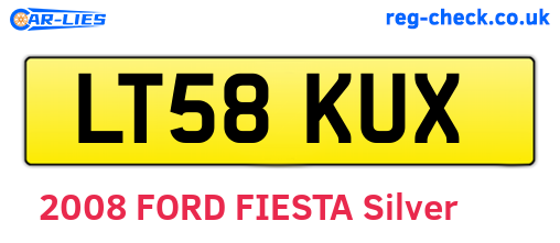 LT58KUX are the vehicle registration plates.
