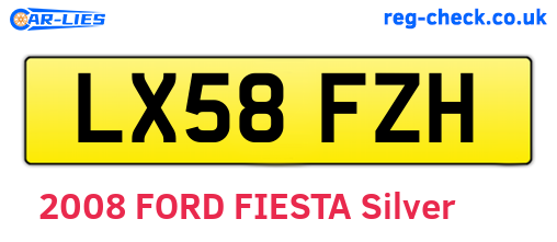 LX58FZH are the vehicle registration plates.