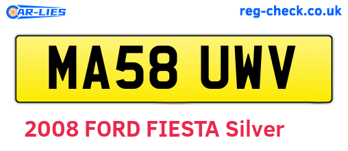 MA58UWV are the vehicle registration plates.