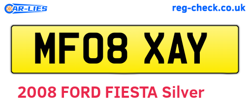 MF08XAY are the vehicle registration plates.