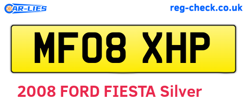 MF08XHP are the vehicle registration plates.
