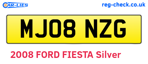 MJ08NZG are the vehicle registration plates.