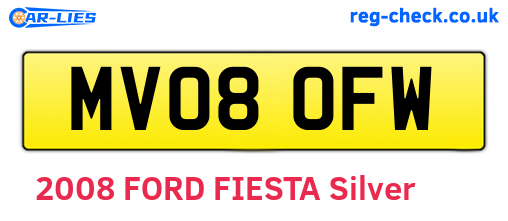 MV08OFW are the vehicle registration plates.