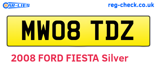 MW08TDZ are the vehicle registration plates.