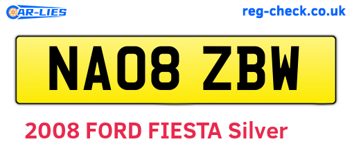 NA08ZBW are the vehicle registration plates.