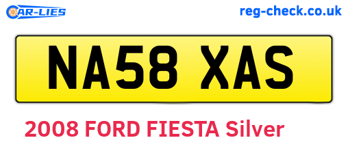 NA58XAS are the vehicle registration plates.