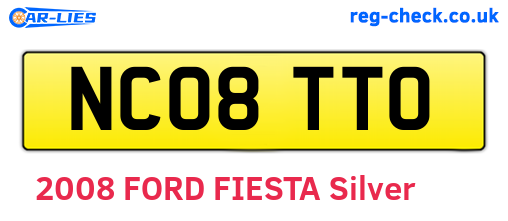 NC08TTO are the vehicle registration plates.