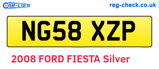 NG58XZP are the vehicle registration plates.