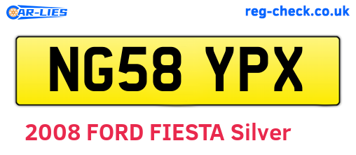 NG58YPX are the vehicle registration plates.