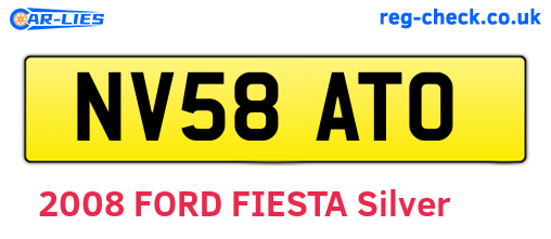 NV58ATO are the vehicle registration plates.