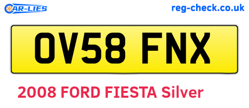 OV58FNX are the vehicle registration plates.