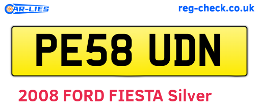 PE58UDN are the vehicle registration plates.