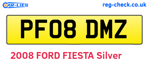 PF08DMZ are the vehicle registration plates.