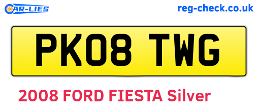 PK08TWG are the vehicle registration plates.
