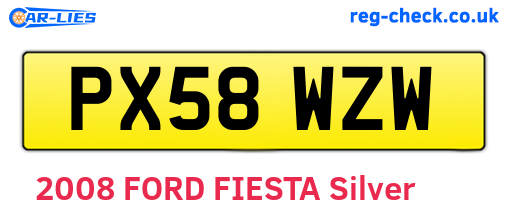 PX58WZW are the vehicle registration plates.