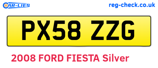 PX58ZZG are the vehicle registration plates.