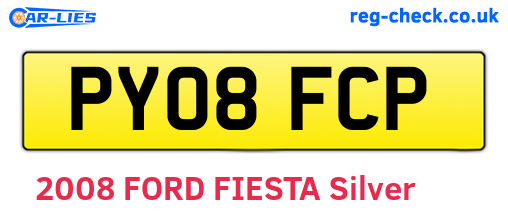 PY08FCP are the vehicle registration plates.