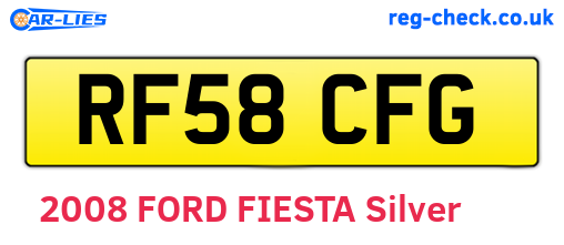 RF58CFG are the vehicle registration plates.