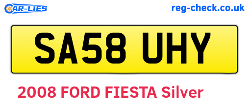 SA58UHY are the vehicle registration plates.