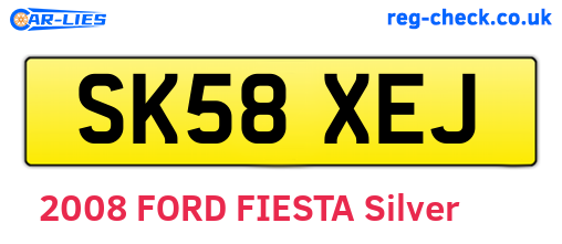SK58XEJ are the vehicle registration plates.