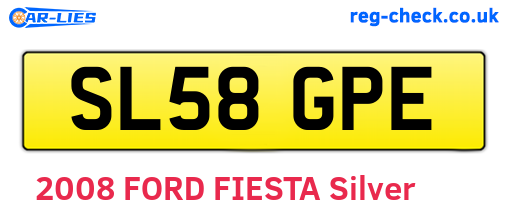 SL58GPE are the vehicle registration plates.