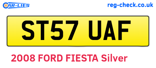 ST57UAF are the vehicle registration plates.