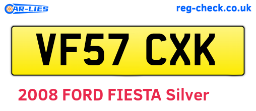 VF57CXK are the vehicle registration plates.