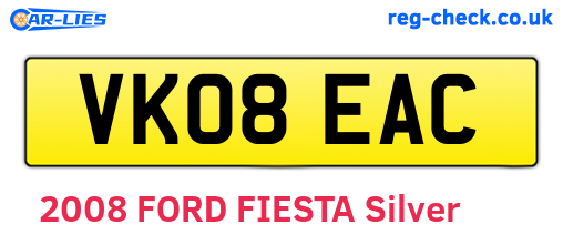 VK08EAC are the vehicle registration plates.
