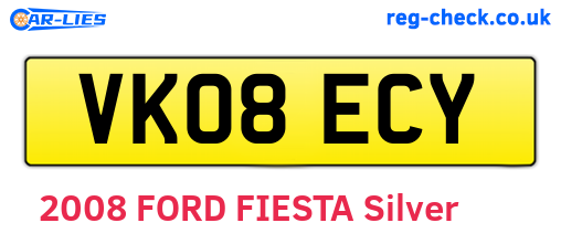 VK08ECY are the vehicle registration plates.
