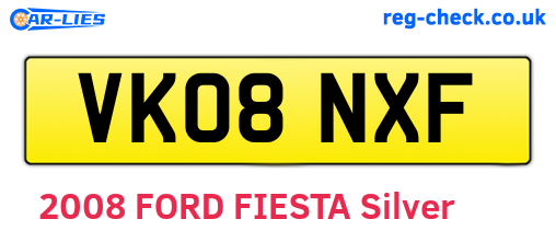 VK08NXF are the vehicle registration plates.