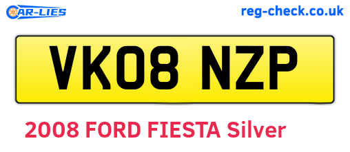VK08NZP are the vehicle registration plates.