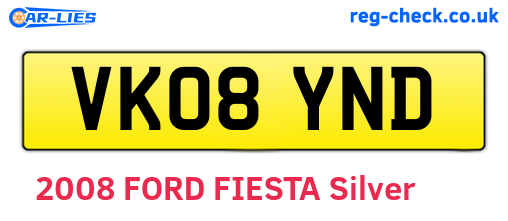 VK08YND are the vehicle registration plates.