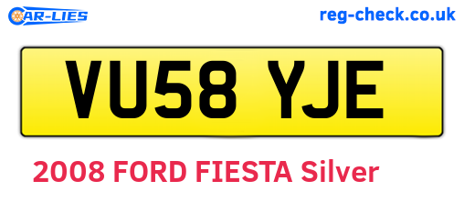VU58YJE are the vehicle registration plates.