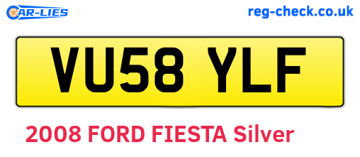 VU58YLF are the vehicle registration plates.