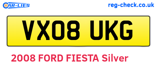 VX08UKG are the vehicle registration plates.