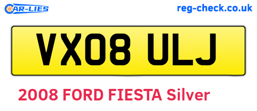VX08ULJ are the vehicle registration plates.