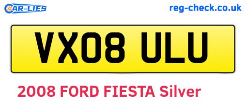 VX08ULU are the vehicle registration plates.